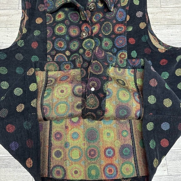 Christopher & Banks | Funky Multicolor Circles Print Vest | Large - Picture 3 of 12